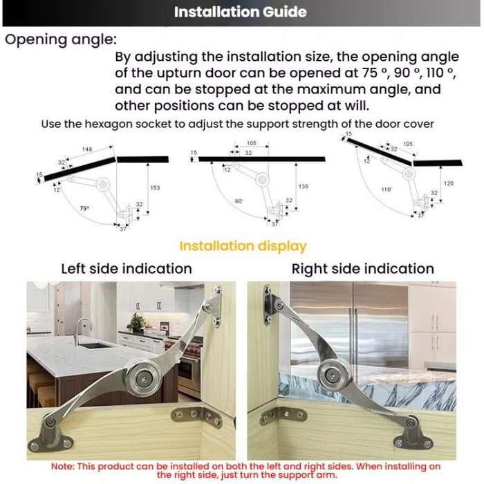S-Shaped Mechanical Cabinet Wardrobe Door Randomly Stop Support Hinge Furniture Lift Up Flap Stay...