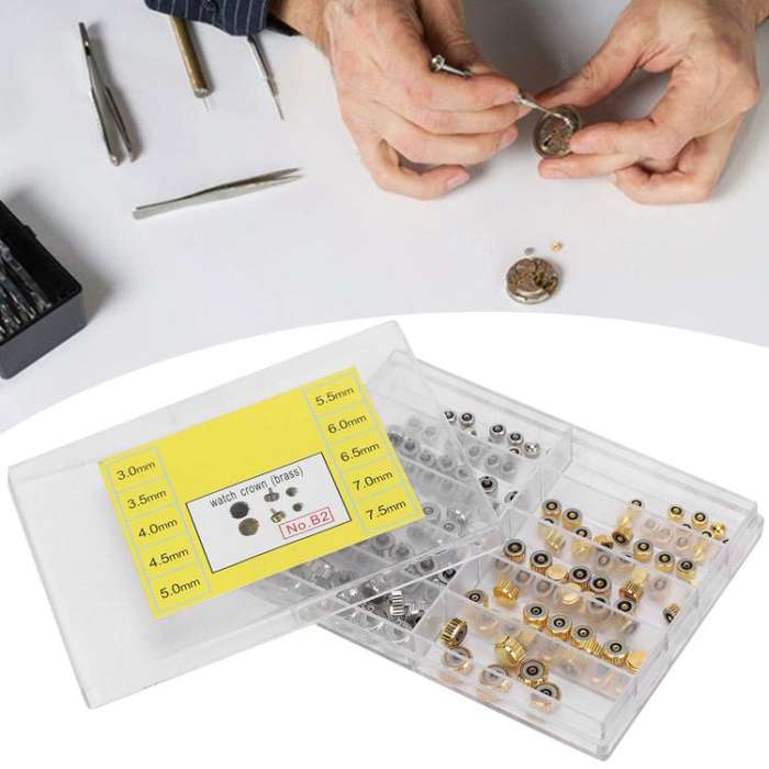 130pcs / Box 3.0-7.5mm Multi-Size Watch Crown Maintenance Kit(NO.B2)