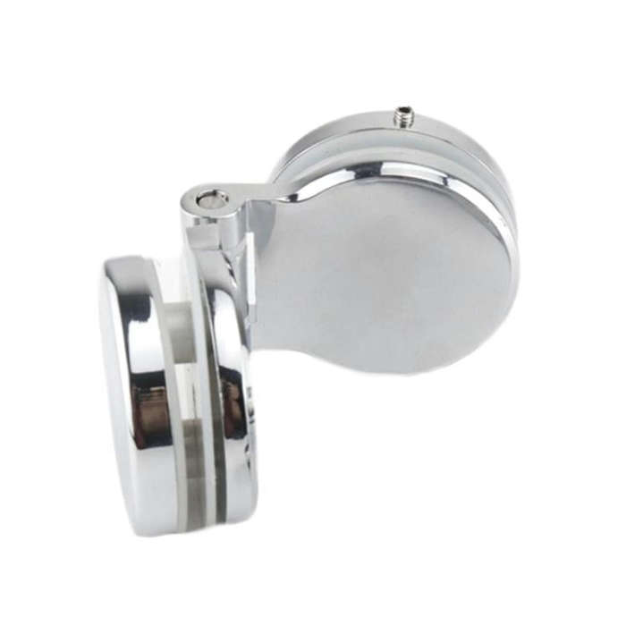 Frameless Glass Door Hinge Display Wine Cabinet 180 Degree Window Door Round Hinge, Spec: Bilater...