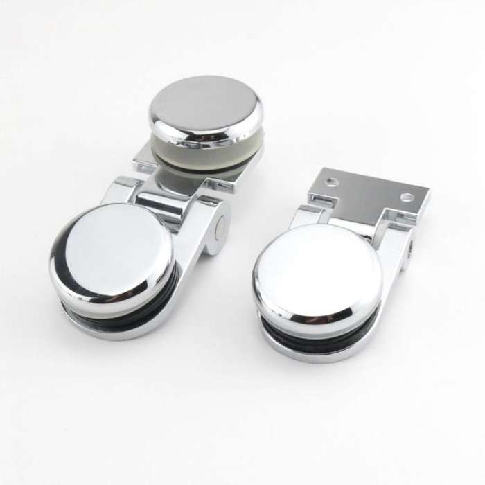 Frameless Glass Door Hinge Display Wine Cabinet 180 Degree Window Door Round Hinge, Spec: Single ...