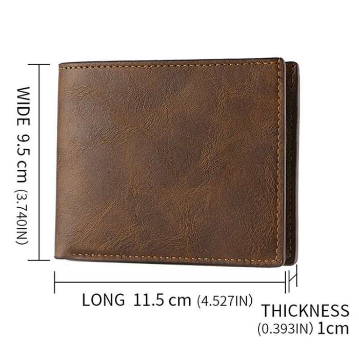 Horizontal Purse Retro Men Short Wallet Student Leather Wallet Money Clip(Light Brown)