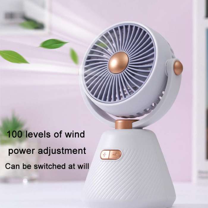 Desktop 100-speed Mini Student Bedroom Fan Portable USB Rechargeable Desktop Small Fan(Purple)