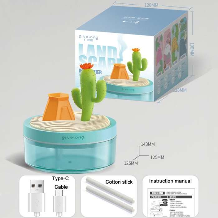 Givelong Mini Portable Landscape Humidifier Plant Pot Hydrator Mister USB Car Spray Aromatherapy ...
