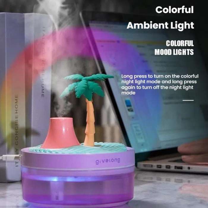 Givelong Mini Portable Landscape Humidifier Plant Pot Hydrator Mister USB Car Spray Aromatherapy ...
