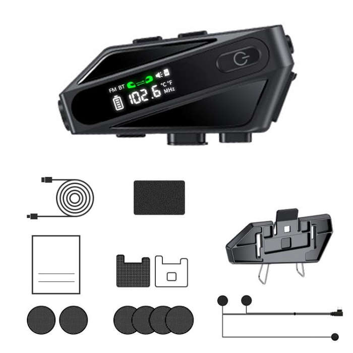 C6 IPX6 Waterproof LED Lighting Wireless Intercom Helmet Bluetooth Headset, Spec: Soft Mic