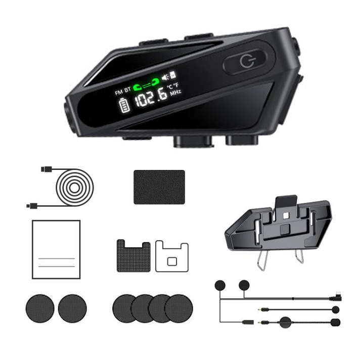 C6 IPX6 Waterproof LED Lighting Wireless Intercom Helmet Bluetooth Headset, Spec: Soft and Hard Mics