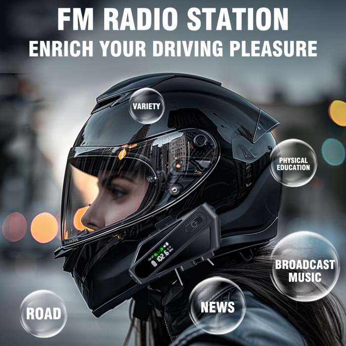 C6 IPX6 Waterproof LED Lighting Wireless Intercom Helmet Bluetooth Headset, Spec: Soft and Hard Mics