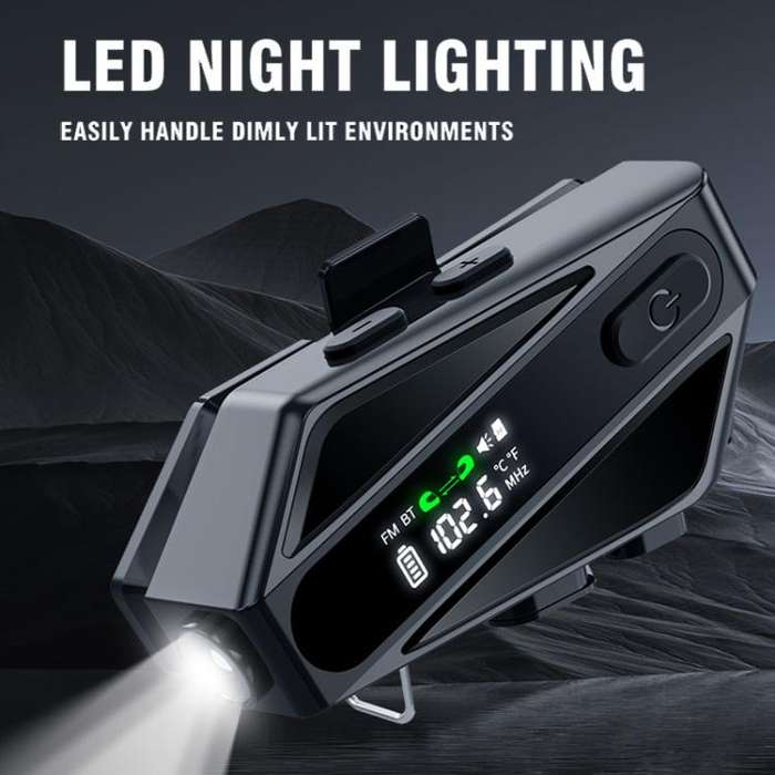 C6 IPX6 Waterproof LED Lighting Wireless Intercom Helmet Bluetooth Headset, Spec: Hard Mic