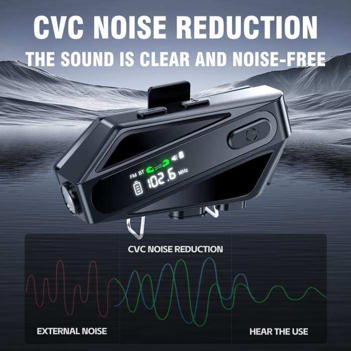 C6 IPX6 Waterproof LED Lighting Wireless Intercom Helmet Bluetooth Headset, Spec: Hard Mic