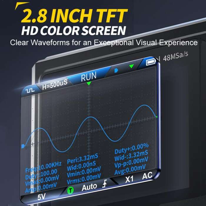 FNIRSI DSO-TC4 3 In 1 Oscilloscope Transistor Tester Signal Generator 10M Bandwidth Burn-In Proof