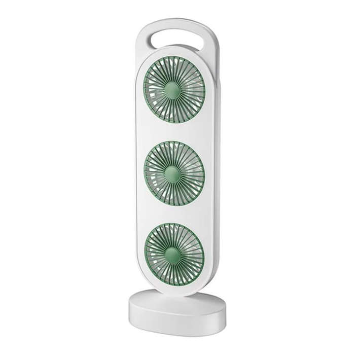 Simple Triple Turbine Design Fan Large Wind Desktop USB Charging Portable Home Outdoor Dormitory ...