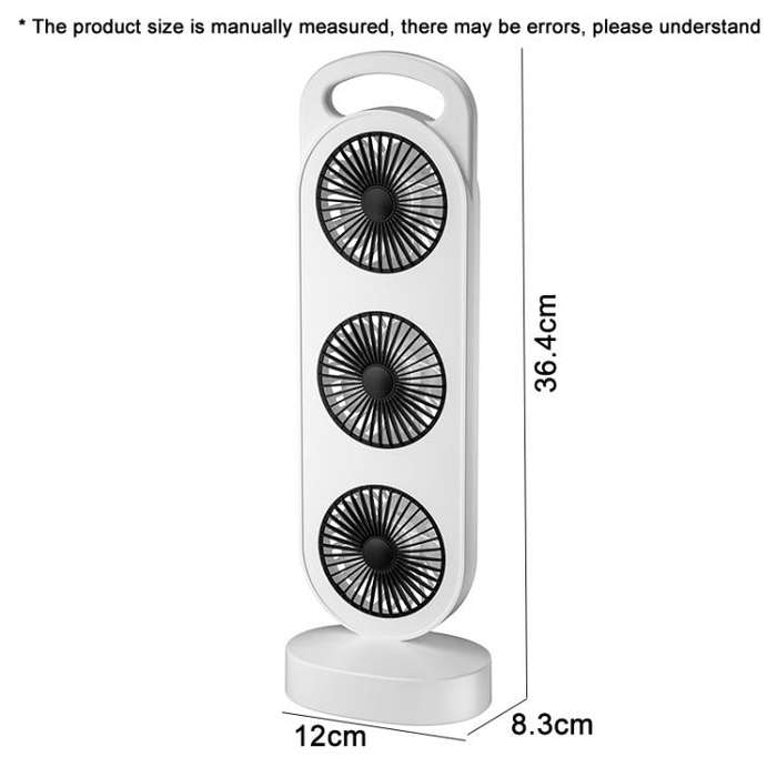 Simple Triple Turbine Design Fan Large Wind Desktop USB Charging Portable Home Outdoor Dormitory ...