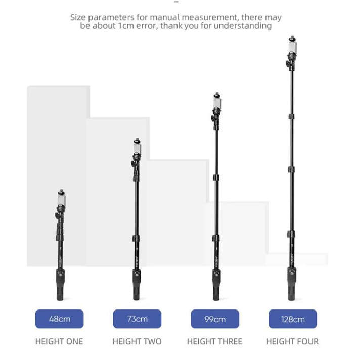 YUNTENG 1288 Adjustable 50 Inch Aluminum Alloy Selfie Stick With Bluetooth Remote Control For Sma...