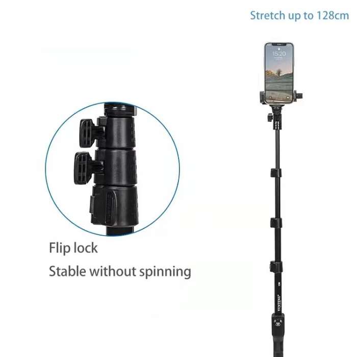 YUNTENG 1288 Adjustable 50 Inch Aluminum Alloy Selfie Stick With Bluetooth Remote Control For Sma...