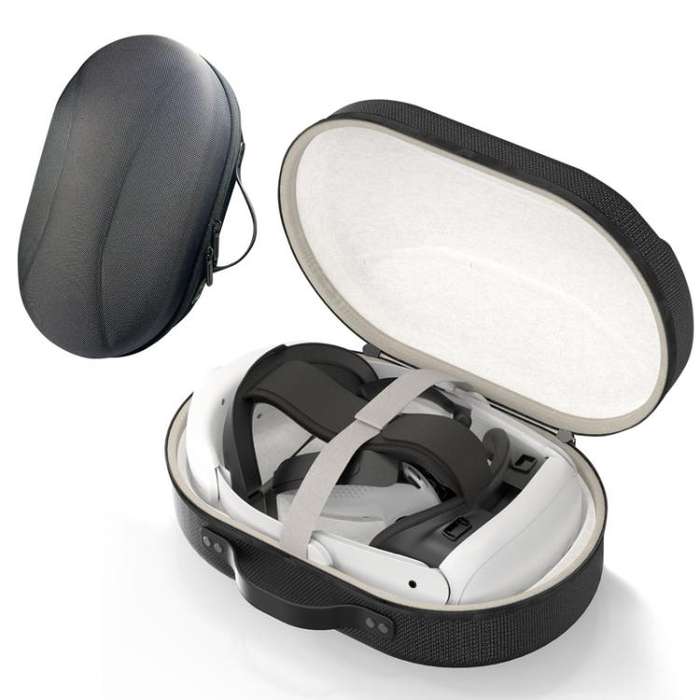 For Quest 3 VR Glasses Storage Case EVA Anti-Pressure Hard Shell Storage Bag(Black)