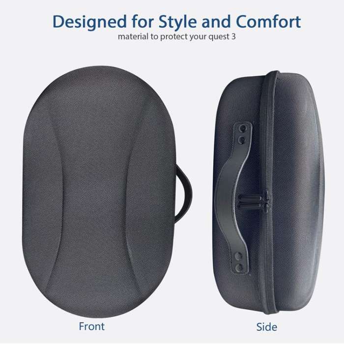 For Quest 3 VR Glasses Storage Case EVA Anti-Pressure Hard Shell Storage Bag(Black)