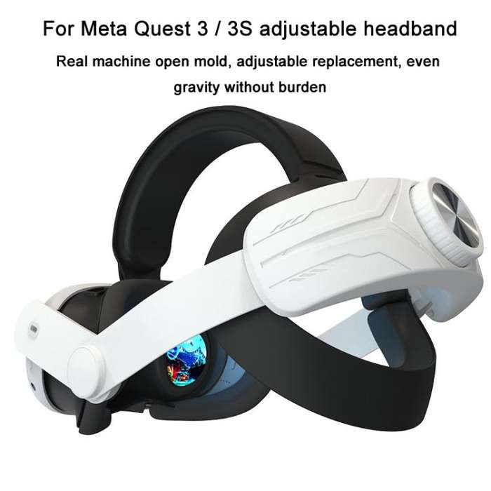 For Quest 3 / 3S Adjustable Headband No Face Pressure VR Head Strap Accessories(White)