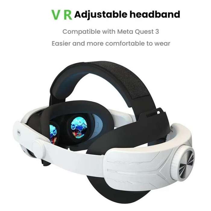 For Quest 3 / 3S Adjustable Headband No Face Pressure VR Head Strap Accessories(Black White)