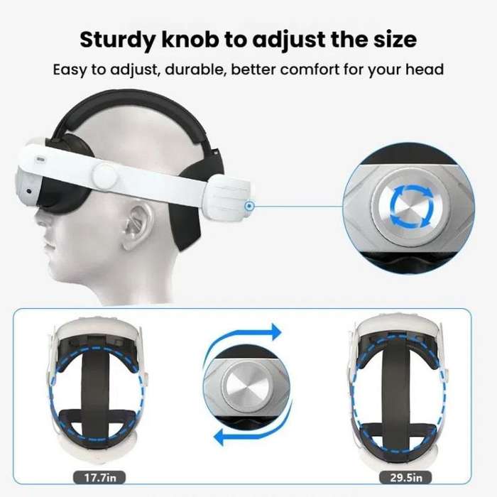 For Quest 3 / 3S Adjustable Headband No Face Pressure VR Head Strap Accessories(Black White)