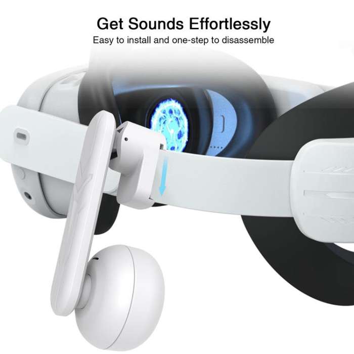 For Quest 2 / 3 Independent Headphones Headband High Sound Speaker VR Accessory(White)