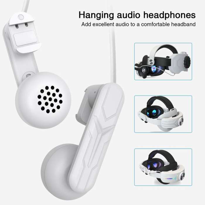 For Quest 2 / 3 Independent Headphones Headband High Sound Speaker VR Accessory(White)
