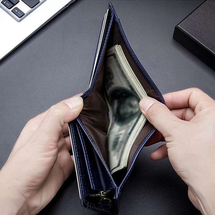 BULL CAPTAIN 038 RFID Anti-Theft Top Layer Cowhide Casual Wallet Driver ID Card Slot Wallet(Black)