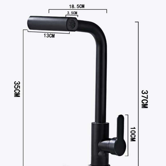 Non-pull-out Version 4 Modes Waterfall Kitchen Faucet Single Hole Hot/Cold Water Mixer Tap for Si...