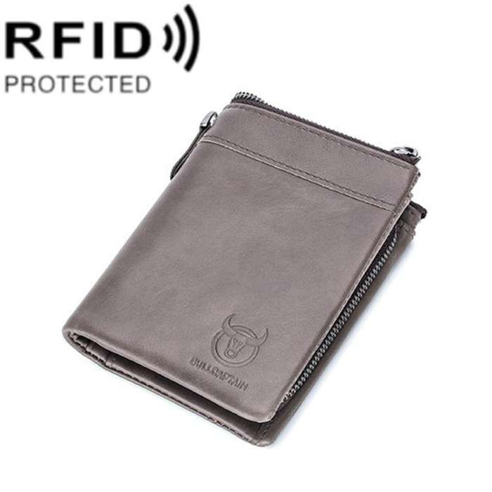 BULL CAPTAIN 050 RFID Anti-theft Top Layer Multi-Slot Wallet with Detachable Coin Purse(Gray)