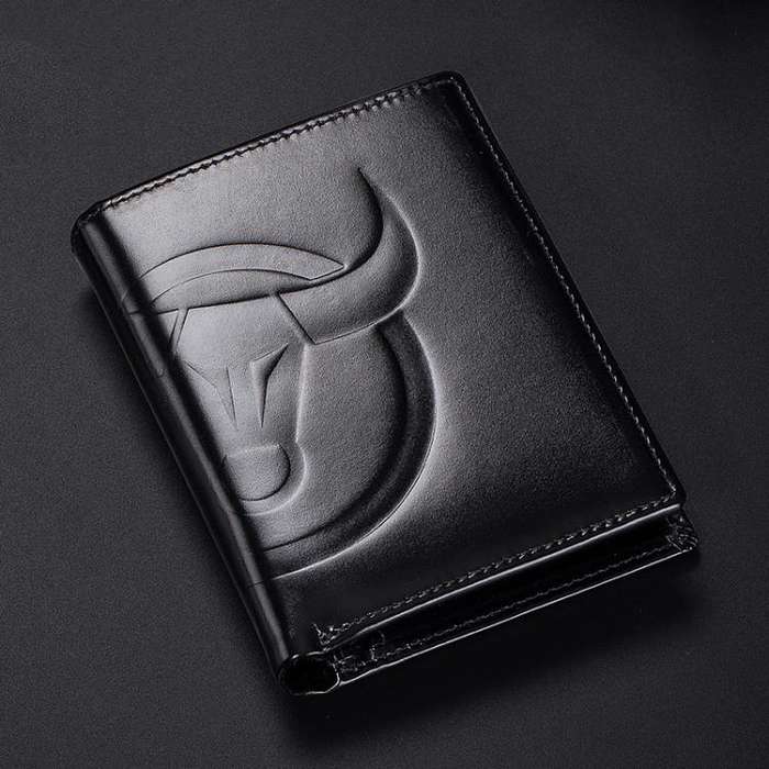BULL CAPTAIN 0203 RFID Anti-theft Top-layer Cowhide Multiple Card Slots Wallet(Black Vertical)