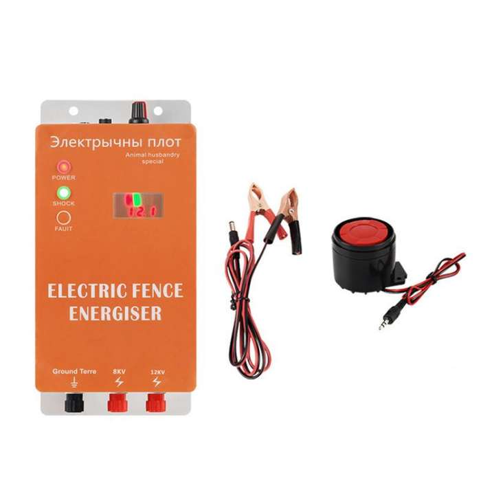 20km Alarm EU Plug 12V Electric Fence for Livestock High Voltage Pulse Farm Electric Poultry Equi...