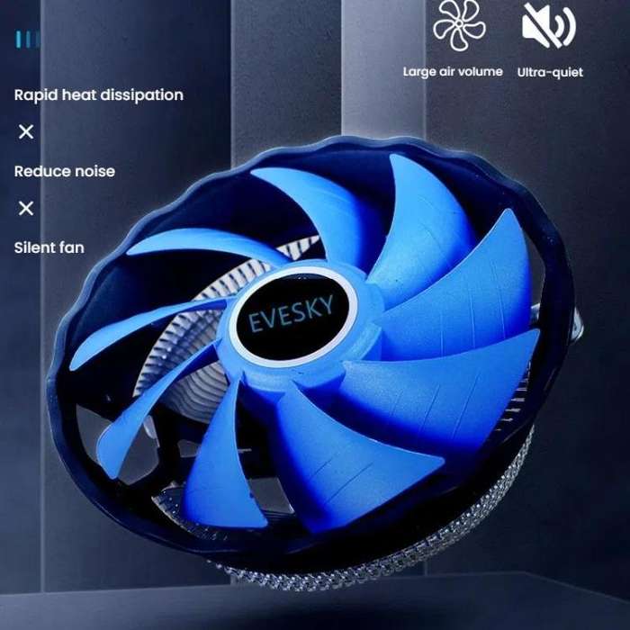 EVESKY 800-2000 RPM Conputer CPU Cooling Fan For Intel LGA 1155/1156/775 & AMD AM4/AM5 Sockets