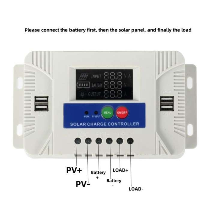 30A 12V 24V Setup-Free Color Screen Luminous Display Solar Controller PV Solar Charge Controller
