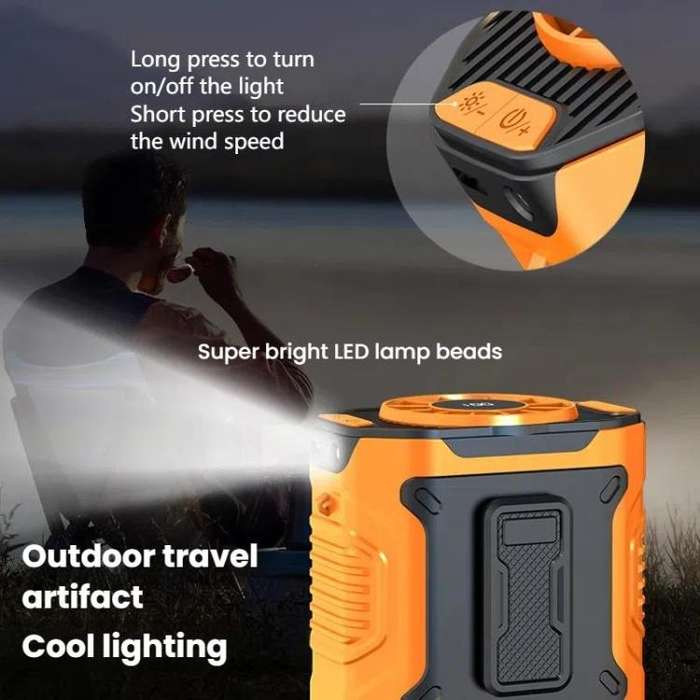 Portable Outdoor Hanging Waist Fan 100 Speeds Cooling Camping Neck Fan Long Life Charging Cooler(...