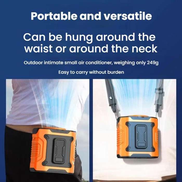 Portable Outdoor Hanging Waist Fan 100 Speeds Cooling Camping Neck Fan Long Life Charging Cooler(...