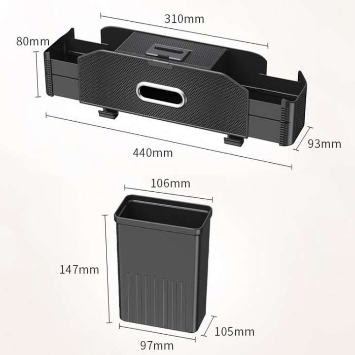 Car Seat Back Multifunctional Storage Box Pouch Phone Holder(Carbon Fiber Pattern)