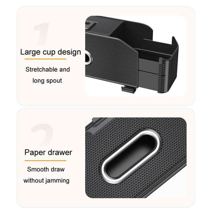 Car Seat Back Multifunctional Storage Box Pouch Phone Holder(Carbon Fiber Pattern)