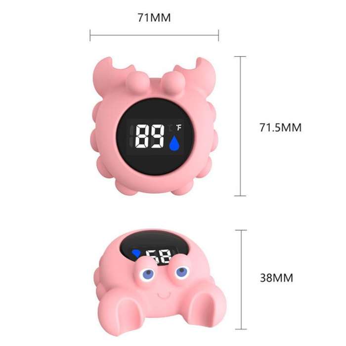 Crab Shape Digital Thermometer Baby Bath Water Thermometer, Color: White LCD