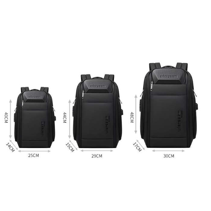 Wiersaam Men Waterproof Anti-Theft Business Backpack Travel Laptop Bag With USB Charging Port & P...