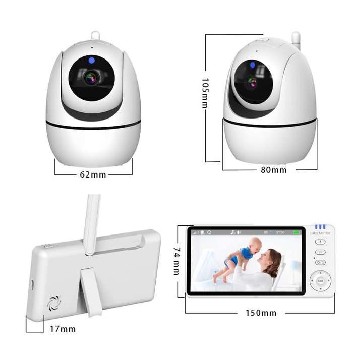 5 inch 1080P HD Baby Watcher Baby Monitor Camera US Plug