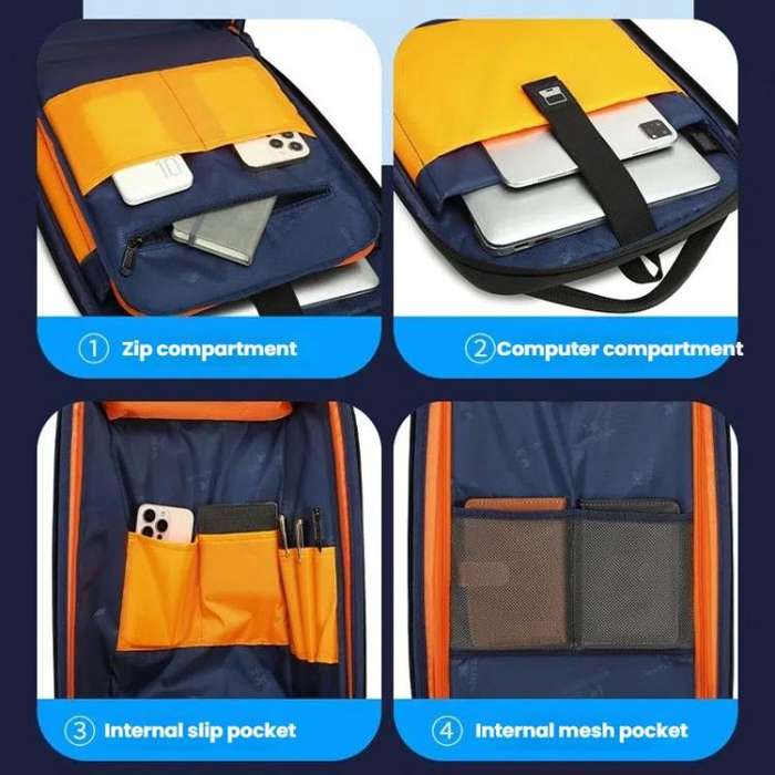 Wiersaam Men Anti-Theft Business Travel Backpack Water-Resistant Laptop Backpack With USB Chargin...