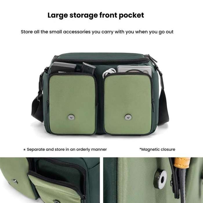 Cwatcun D99 Large Shoulder Camera Bag Multi-functional Casual Color Clash Lightweight Storage Bag