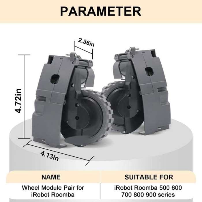 For IRobot Roomba 5/6/7/8/9 Series Walking Wheels Vacuum Cleaner Accessories Left+Right Wheel-Black