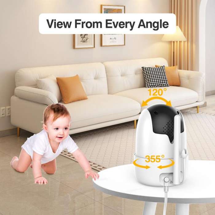 5 inch LCD Screen Auto Night Vision Baby Monitor EU Plug
