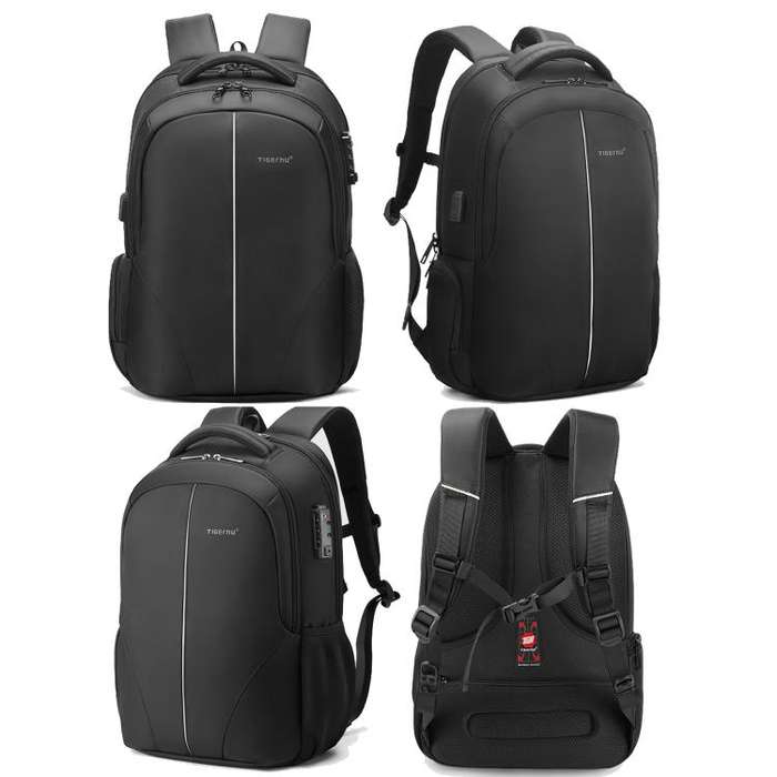 Tigernu Expandable Men Business Anti-Theft Laptop Backpack With USB Charging Port, Reflective Str...