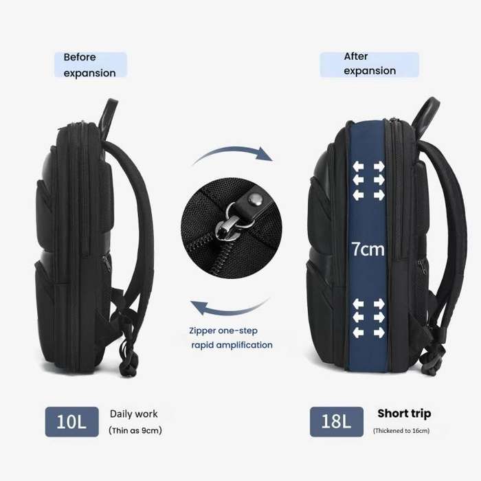 Tigernu T-B9121  15.6 Inch Men Expandable Waterproof Lightweight Laptop Backpack With Floating Zi...