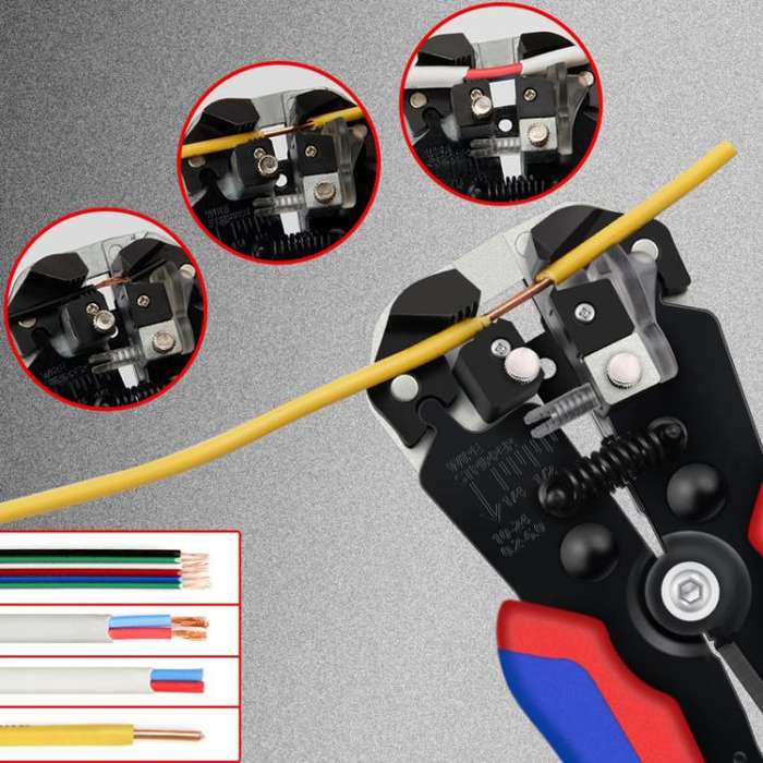 D2 Automatic Multifunctional Crimping And Stripping Pliers Portable Electrician Wire Tools(Red Bl...