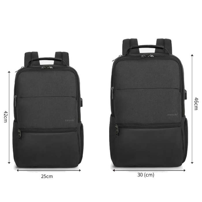 Tigernu 19-inch Expandable Men Anti-Theft Laptop Backpack with USB Charging Port, Headphone Hole ...
