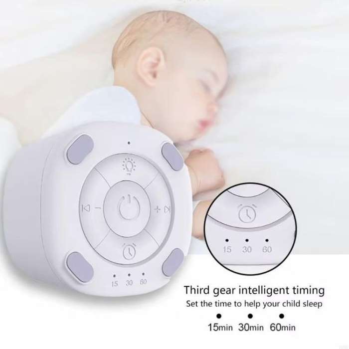 LT010 7-color Breathing Light Baby White Noise Sleep Device Portable Sleep Aid(White)