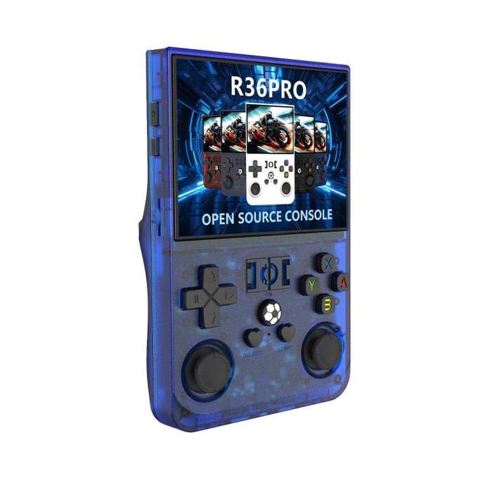 Portable Open Source GBA/FC Arcade Handheld Game Console, Size: 128G(Transparent Blue)
