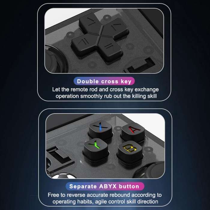 Portable Open Source GBA/FC Arcade Handheld Game Console, Size: 64G(Transparent Gray)